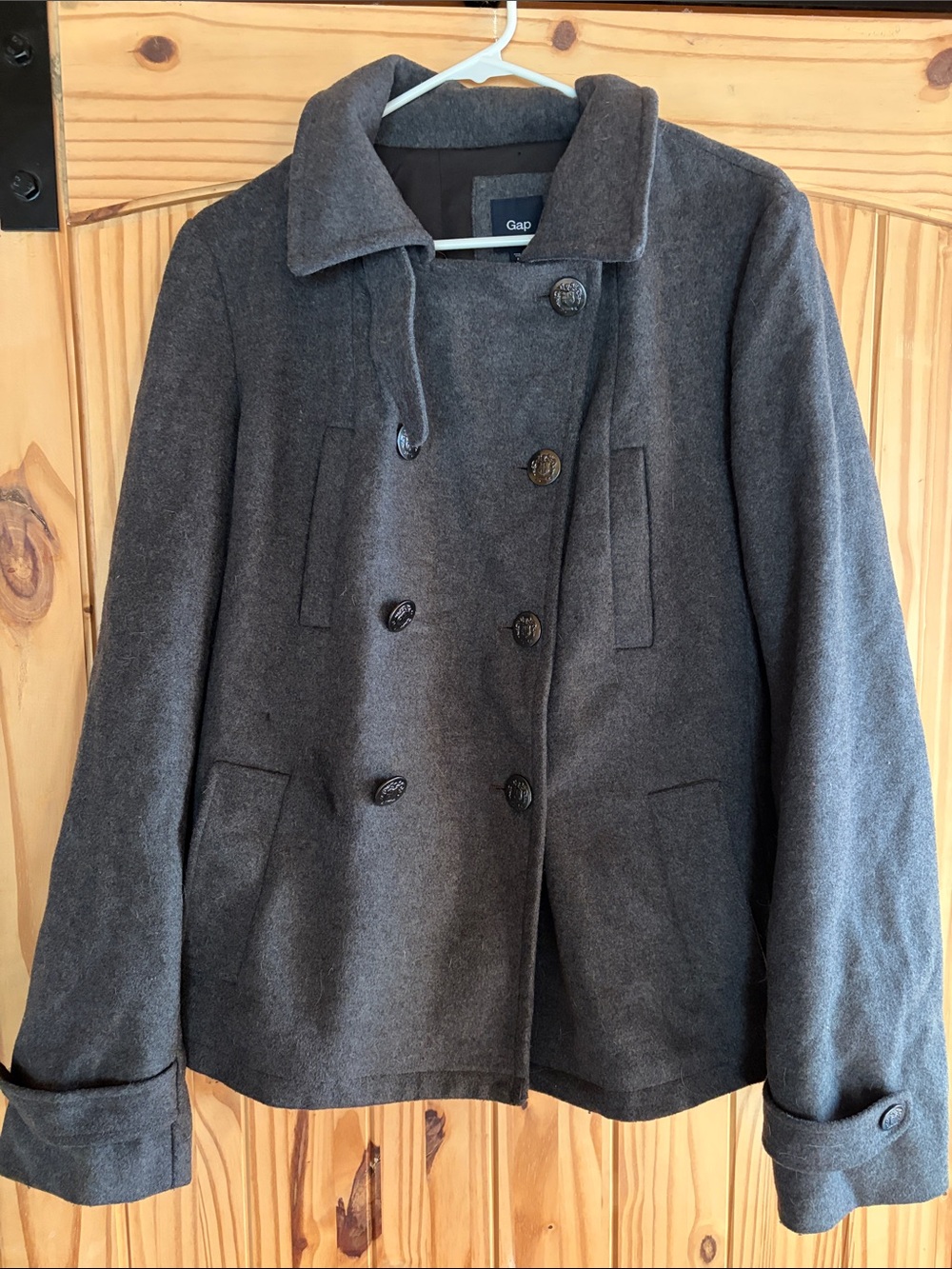 Women’s size M GAP Women's Double-Breasted Peacoat in Charcoal